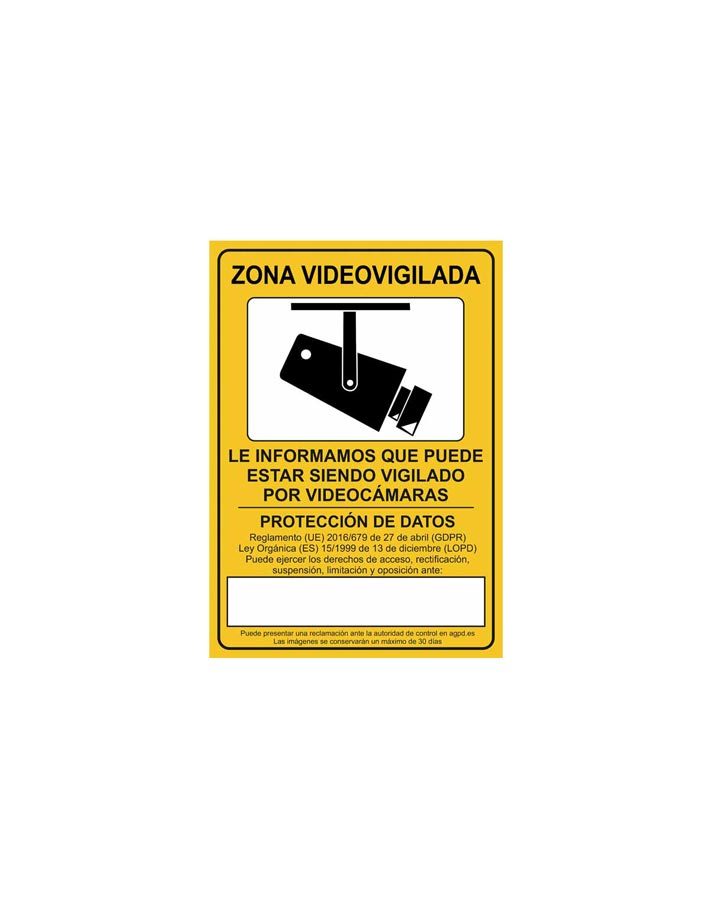 SENYAL VIGILANCIA ZONA VIDEOVIGILADA CAMARA 210x300 PVC CATALA